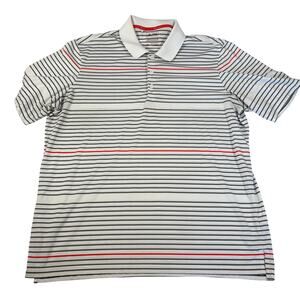 adidas climacool Mens golf polo.  White, gray, red stripes  Size XL. Performance